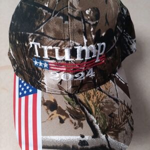 Camo Cap with Embroidered Flag Design